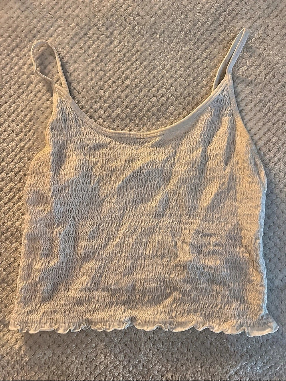 Hollister Smocked Camisole in White Size Medium